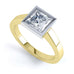 Princess Cut Centre Stone, Rubover setting, Diamond Engagement Ring