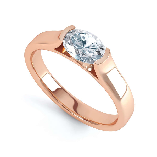Oval Cut Centre Stone, Tension set , Diamond Engagement Ring