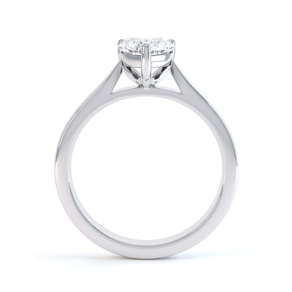 Heart Shaped Solitaire, 3 Claws split Knife Edge Shoulders