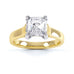 Asscher Cut Centre Stone, 4 claw, Diamond Engagement Ring with Parrallel Shoulders