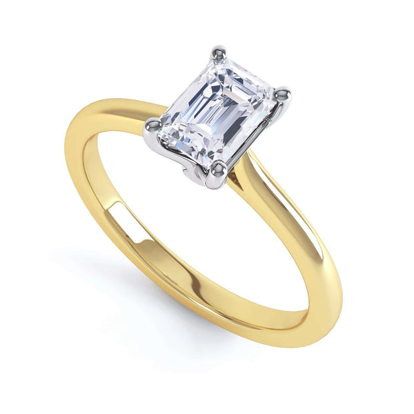 Emerald Cut Diamond Solitaire Engagement Ring