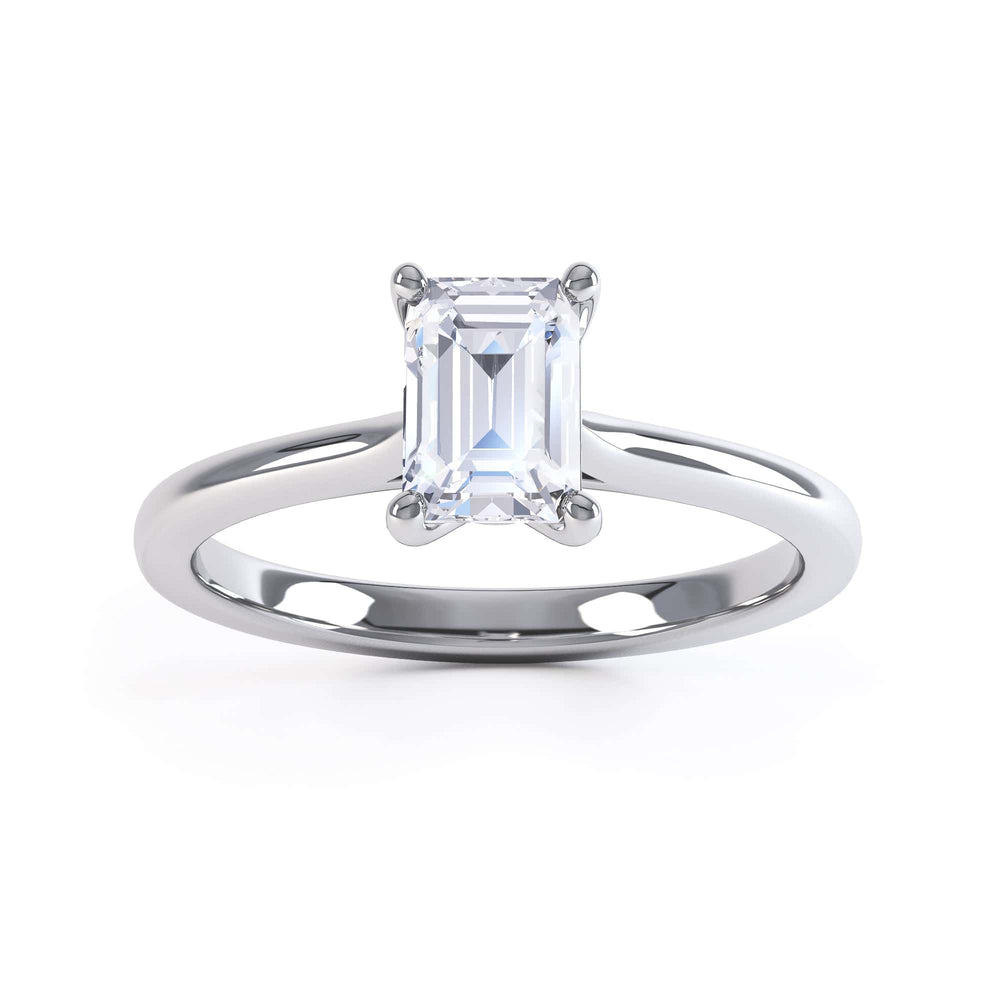 Emerald Cut Diamond Solitaire Engagement Ring