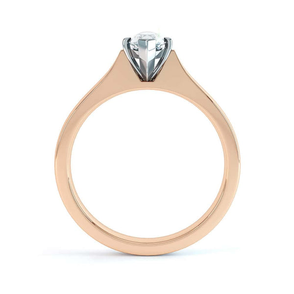 Marquise Cut Centre Stone, Two V claw, Diamond Engagement Ring with Knife Edge Shoulders