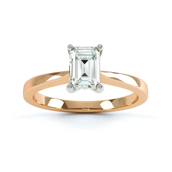 Emerald Cut Diamond Solitaire Engagement Ring