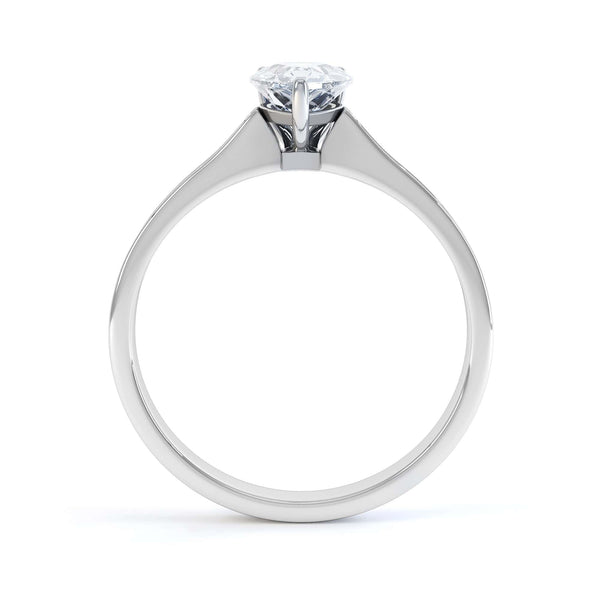 Diamond Engagement Ring- Pear Shaped, three claws Solitaire With Channel set