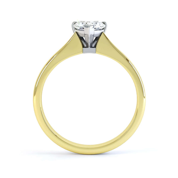 Heart Shaped Solitaire, 3 Claws Knife Edge Shoulders