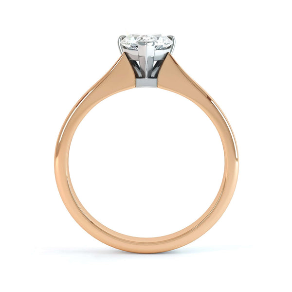Heart Shaped Solitaire, 3 Claws Knife Edge Shoulders