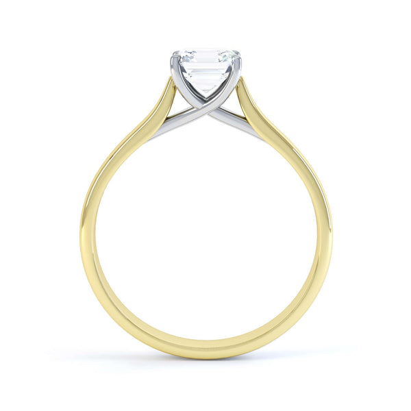 Asscher Cut Centre Stone, 4 claw, Diamond Engagement Ring with Tapered Shoulders