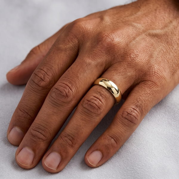 Mens D Shape Wedding Ring