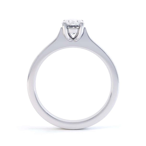 Oval Cut Centre Stone, 4 claws, Diamond Engagement Ring with Knife edge shoulders