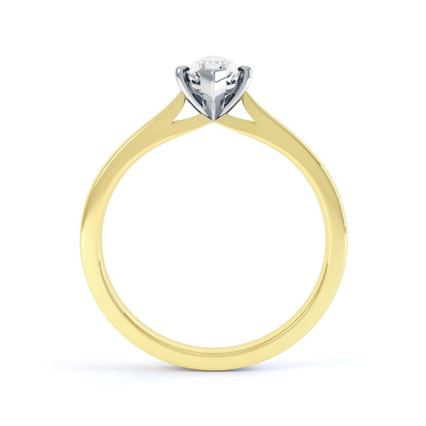 Marquise-Cut Centre Stone, V claws, Diamond Engagement Ring with Knife Edge Shoulders with cathedral setting