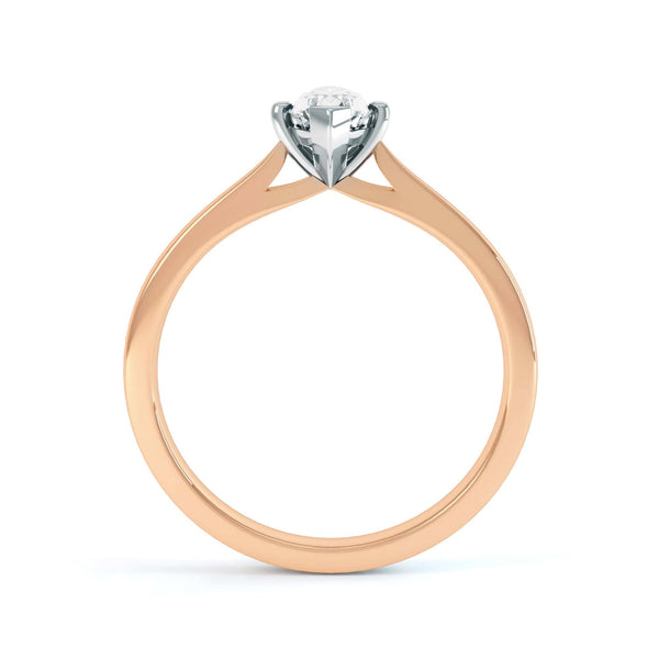 Marquise-Cut Centre Stone, V claws, Diamond Engagement Ring with Knife Edge Shoulders with cathedral setting
