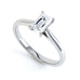 Diamond Engagement Ring- Emerald Corner Claw Knife Edge Shoulders