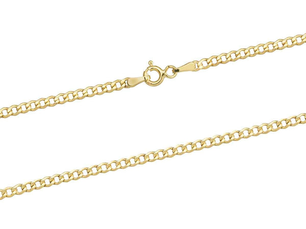 9ct Gold Diamond cut flat hollow Curb Chain (2.6mm)