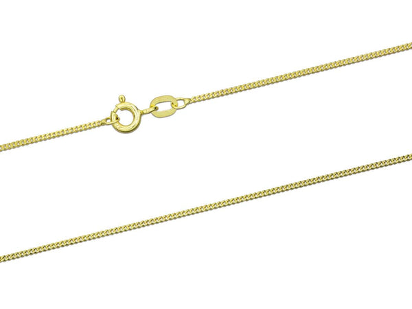 9ct Gold Diamond cut Curb Chain (0.8mm)