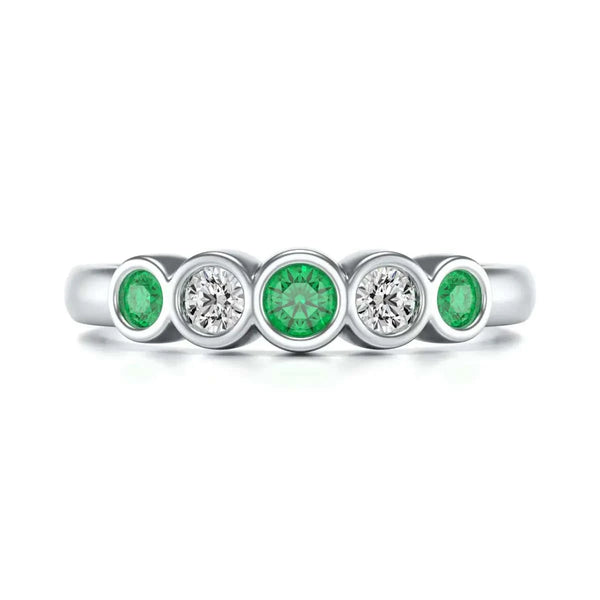 Rose Gold Diamond Emerald Engagement Ring