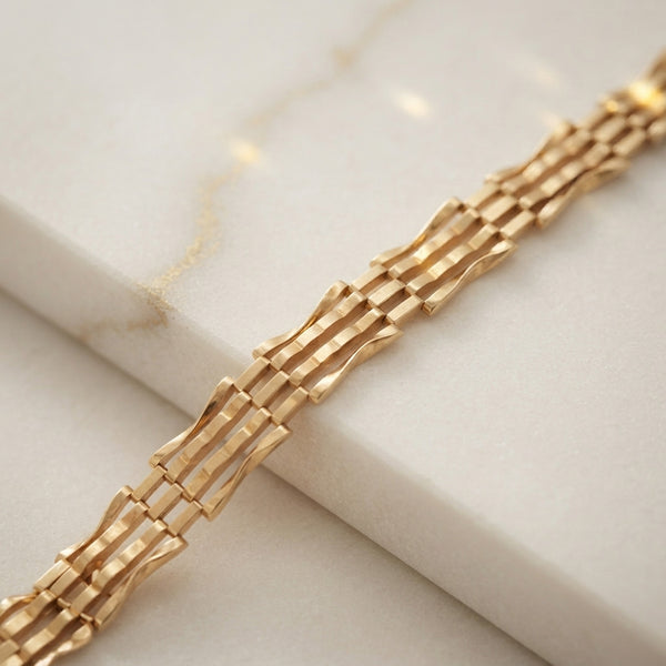 9K Yellow Gold Vintage Gate Link Bracelet