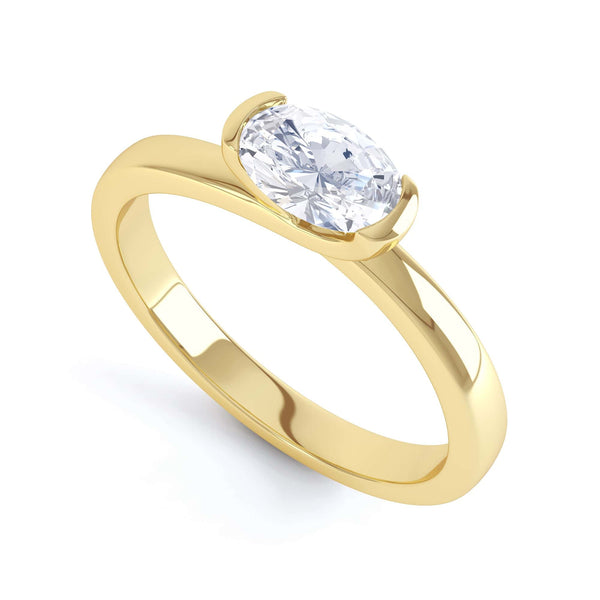 Oval Cut Centre Stone, Twist Shank, Diamond Engagement Ring