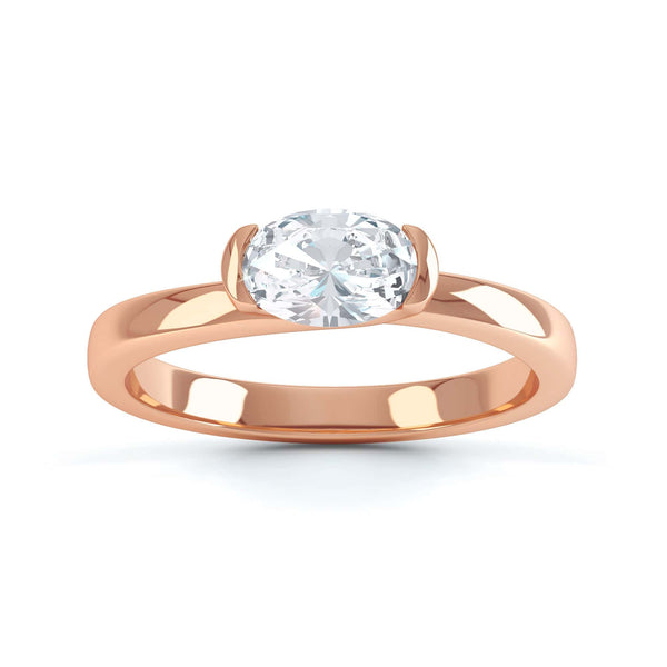Oval Cut Centre Stone, Twist Shank, Diamond Engagement Ring