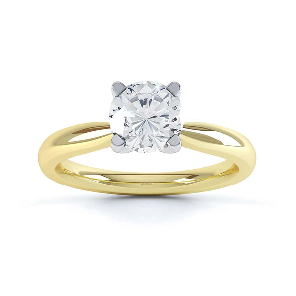 Round Brilliant Cut Centre Stone, 4 claw, Knife Edge Shoulders, Diamond Engagement Ring