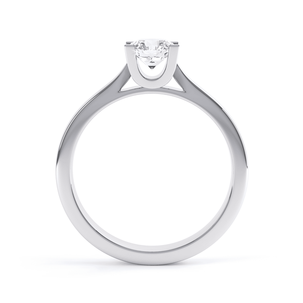 Round Brilliant Cut Centre Stone, Four claw, Tapered Shoulders, Diamond Engagement Ring