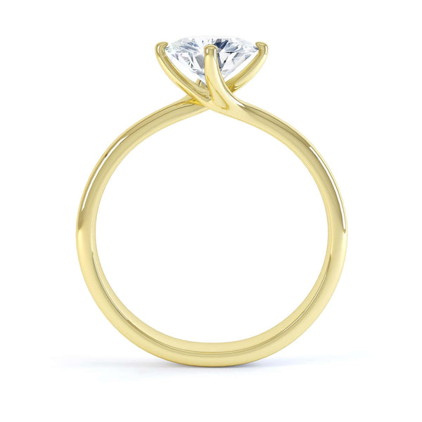 Round Brilliant Cut Centre Stone, Four Claw Twist, Diamond Engagement Ring