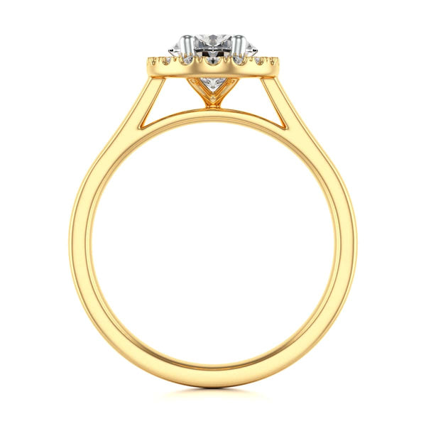 18ct Gold Halo Diamond Engagement Ring - Oval Shape