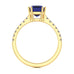 Blue Sapphire with Diamond Set Shoulders Dress Ring