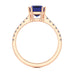 Blue Sapphire with Diamond Set Shoulders Dress Ring