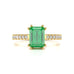 Emerald with Diamond Set Shoulders Dress Ring