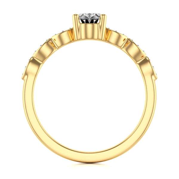 Oval centre Engagement Ring with Marquise Shape Shoulders with diamonds