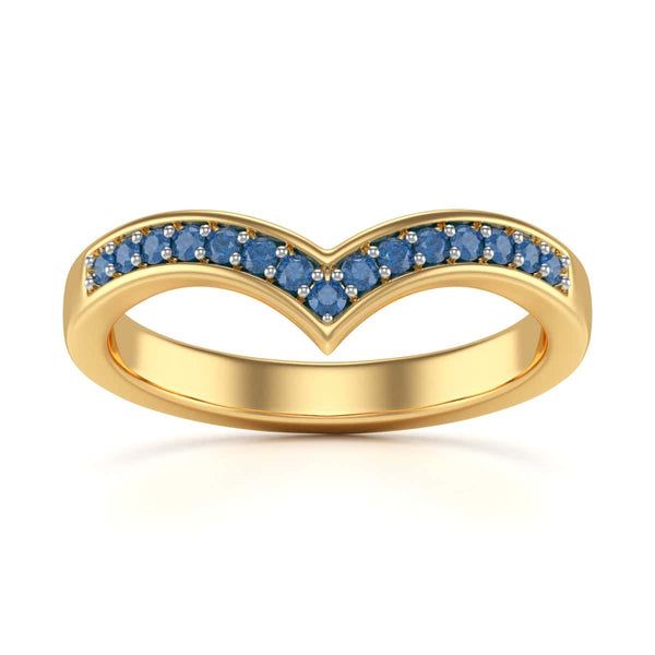 Blue Sapphire Wishbone Ring