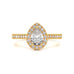 18ct Gold Halo Diamond Engagement Ring - Pear Shaped