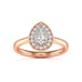 18ct Gold Halo Diamond Engagement Ring - Pear Shaped