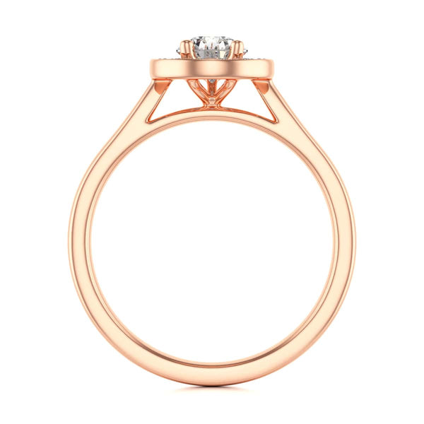 18ct Gold Halo Diamond Engagement Ring - Pear Shaped