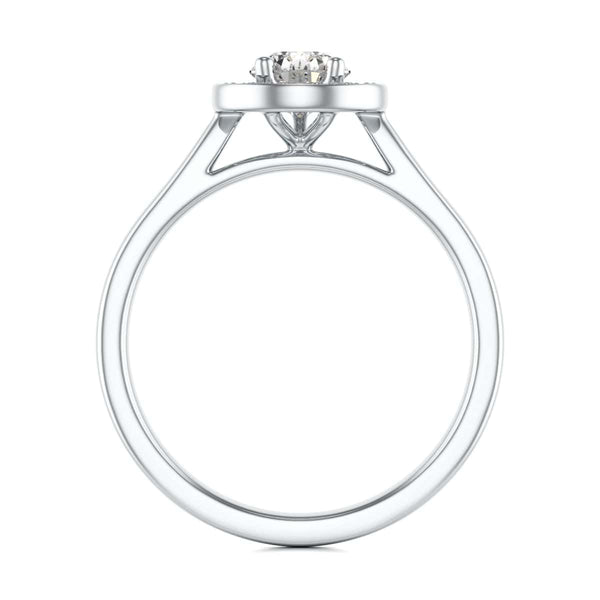 18ct Gold Halo Diamond Engagement Ring - Pear Shaped