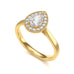 18ct Gold Halo Diamond Engagement Ring - Pear Shaped
