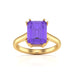 Emerald Cut Amethyst Solitaire Dress Ring