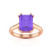 Emerald Cut Amethyst Solitaire Dress Ring