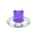Emerald Cut Amethyst Solitaire Dress Ring