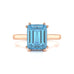 Emerald Cut Blue Topaz Solitaire Dress Ring