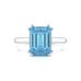 Emerald Cut Blue Topaz Solitaire Dress Ring