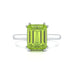 Emerald Cut Peridot Solitaire Dress Ring