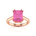 Emerald Cut Pink Topaz Solitaire Dress Ring