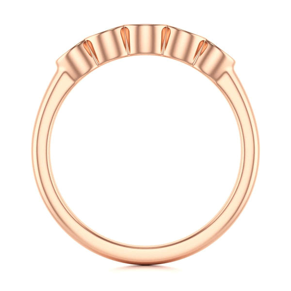 Diamond Rubover Ruby Half Eternity Ring in 18ct Gold and Platinum