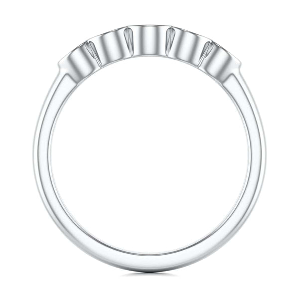 Diamond Rubover Ruby Half Eternity Ring in 18ct Gold and Platinum