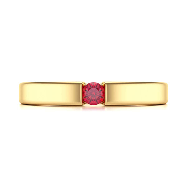 Round Shape Ruby Engagement Ring in 18ct Gold and Platinum