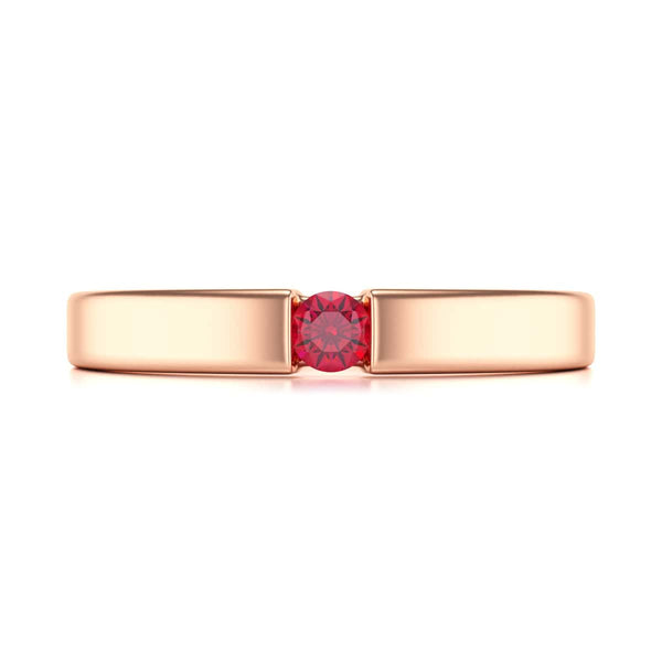 Round Shape Ruby Engagement Ring in 18ct Gold and Platinum