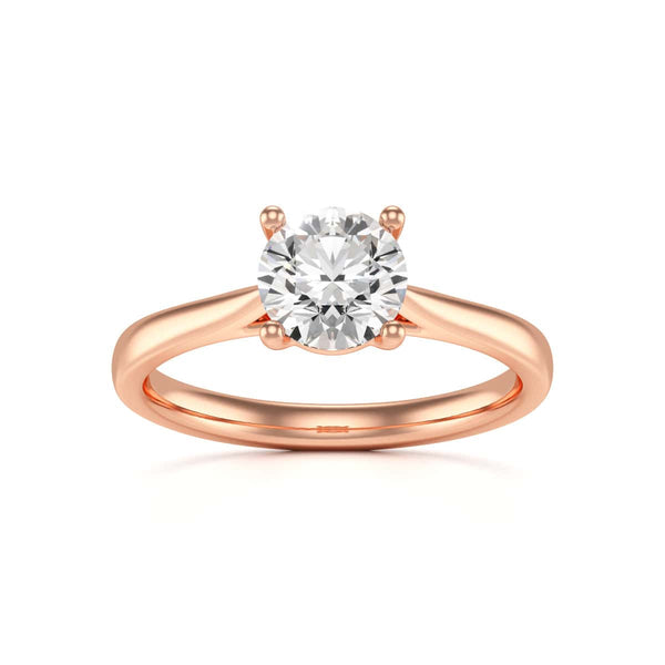 Diamond Engagement Ring- Round Four Claw Split Tapered Shank