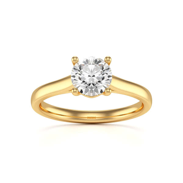 Diamond Engagement Ring- Round Four Claw Bar Split Parallel Shank